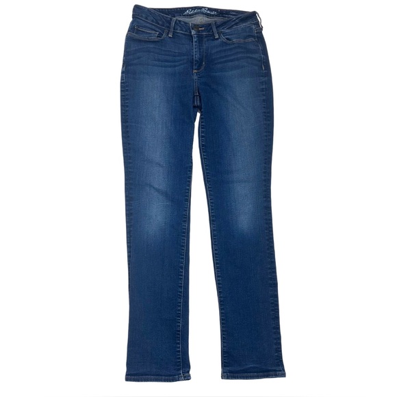 Eddie Bauer Denim - Eddie Bauer Women’s Curvy Fit‎ Straight Leg Indigo Wash Jeans Sz 4